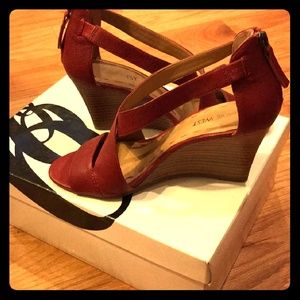 Nine West Red Wedge Sandals